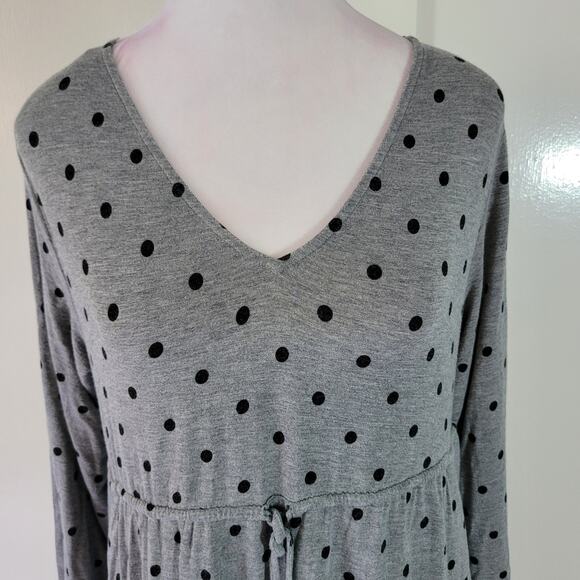 Soma Size M Casual Polka Dot V-Neck Lounge Wear House Dress Grey Casual Comfy - Picture 7 of 11